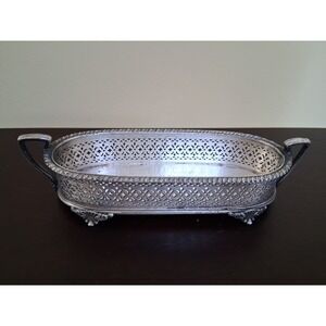 ANTIQUE SILVER / E.G. WEBSTER AND SONS / RAMS HEADS / ORNATE SILVER DISH / EX!